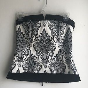 Size 6 Velvet Corset - Victorian Scroll Pattern